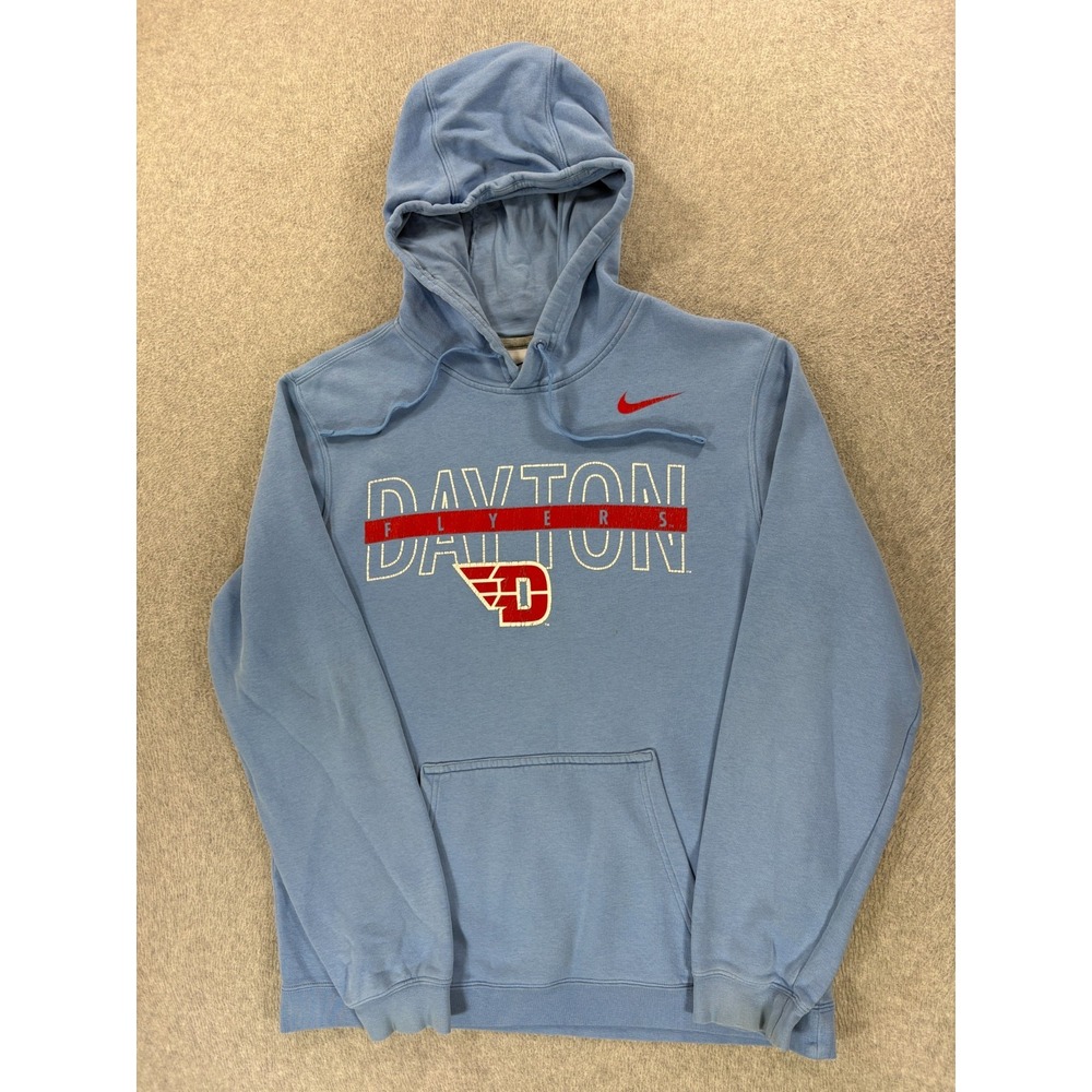 Dayton Flyers Nike Distressed Look Campus Hoodie Sweatshirt (Men's Medium) Blue
